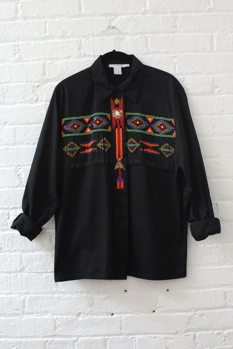 Beaded Fringe Buttondown M