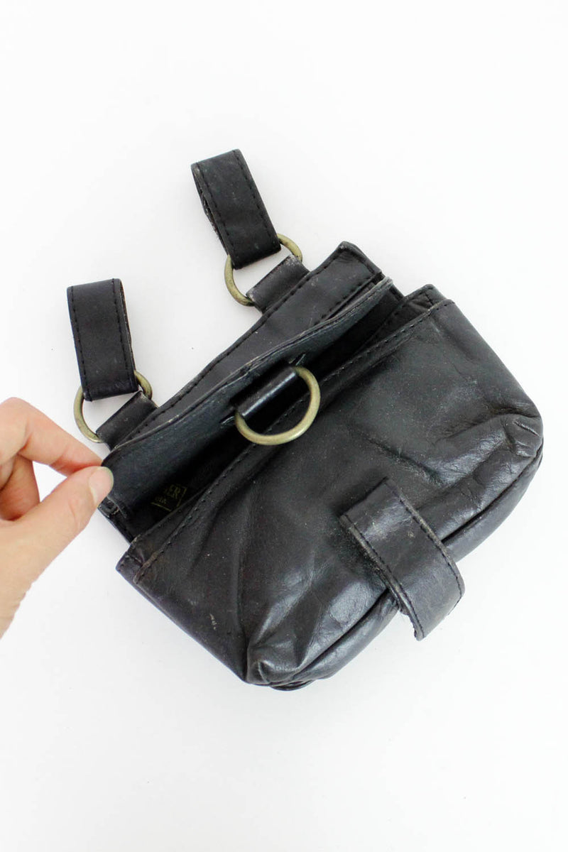 Black Leather Belt Pouch