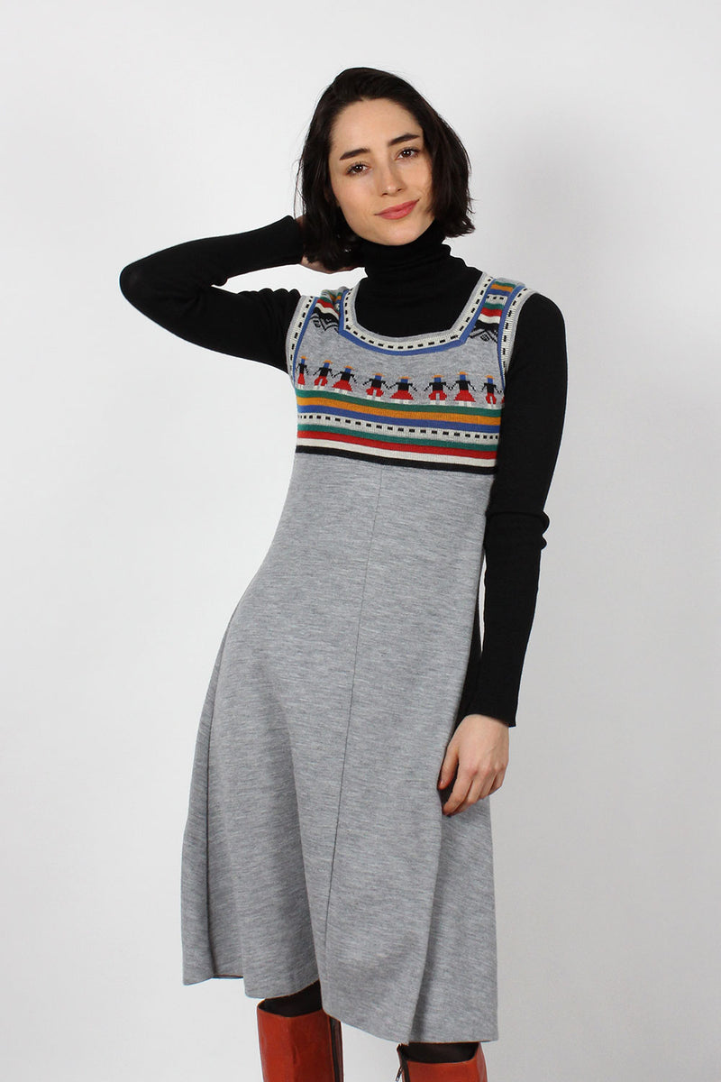 Heather Folk Knit Dress XS-M