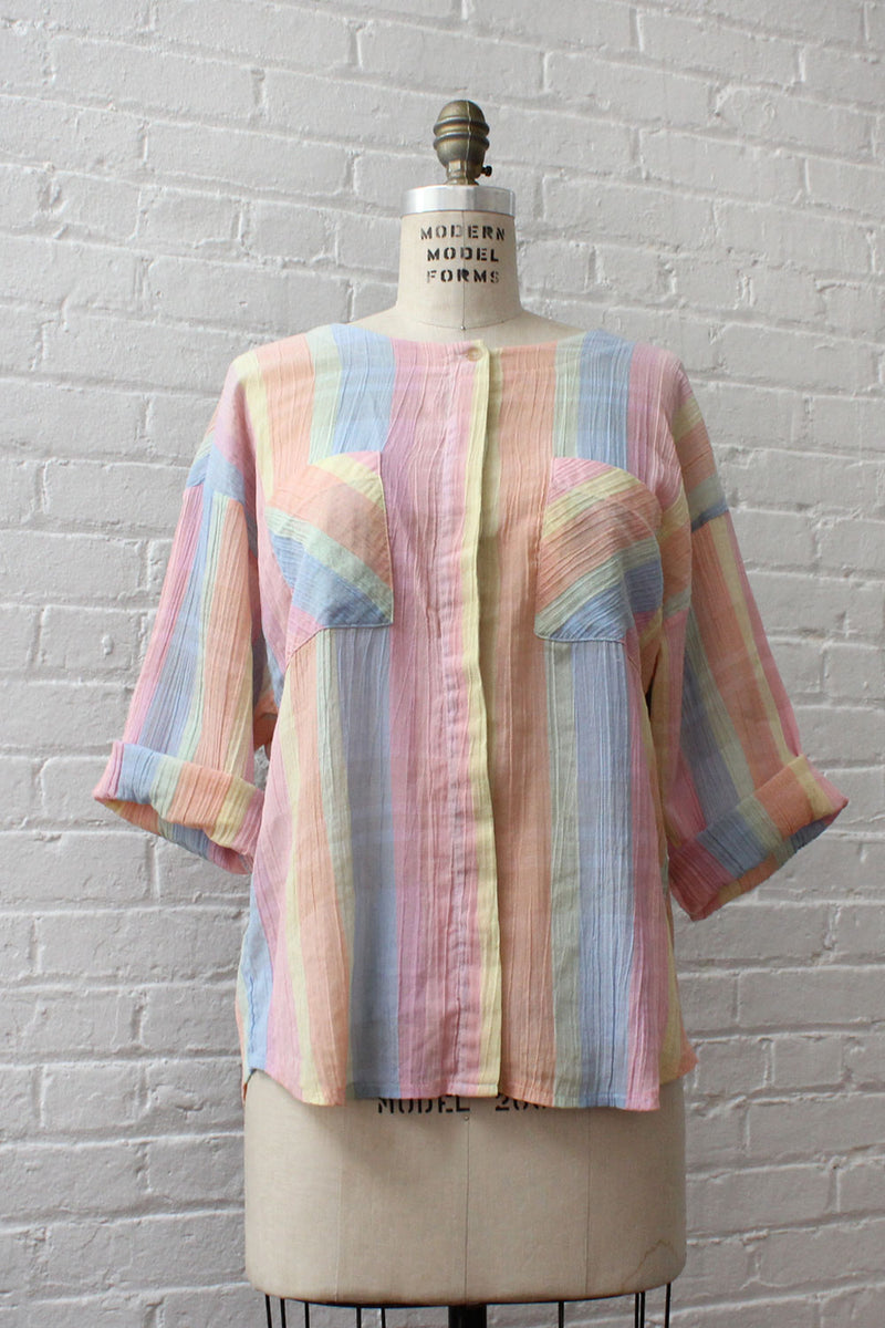 Sherbet Stripe Gauze Shirt S-L