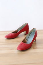 Brick Red Leather Heels 7 1/2