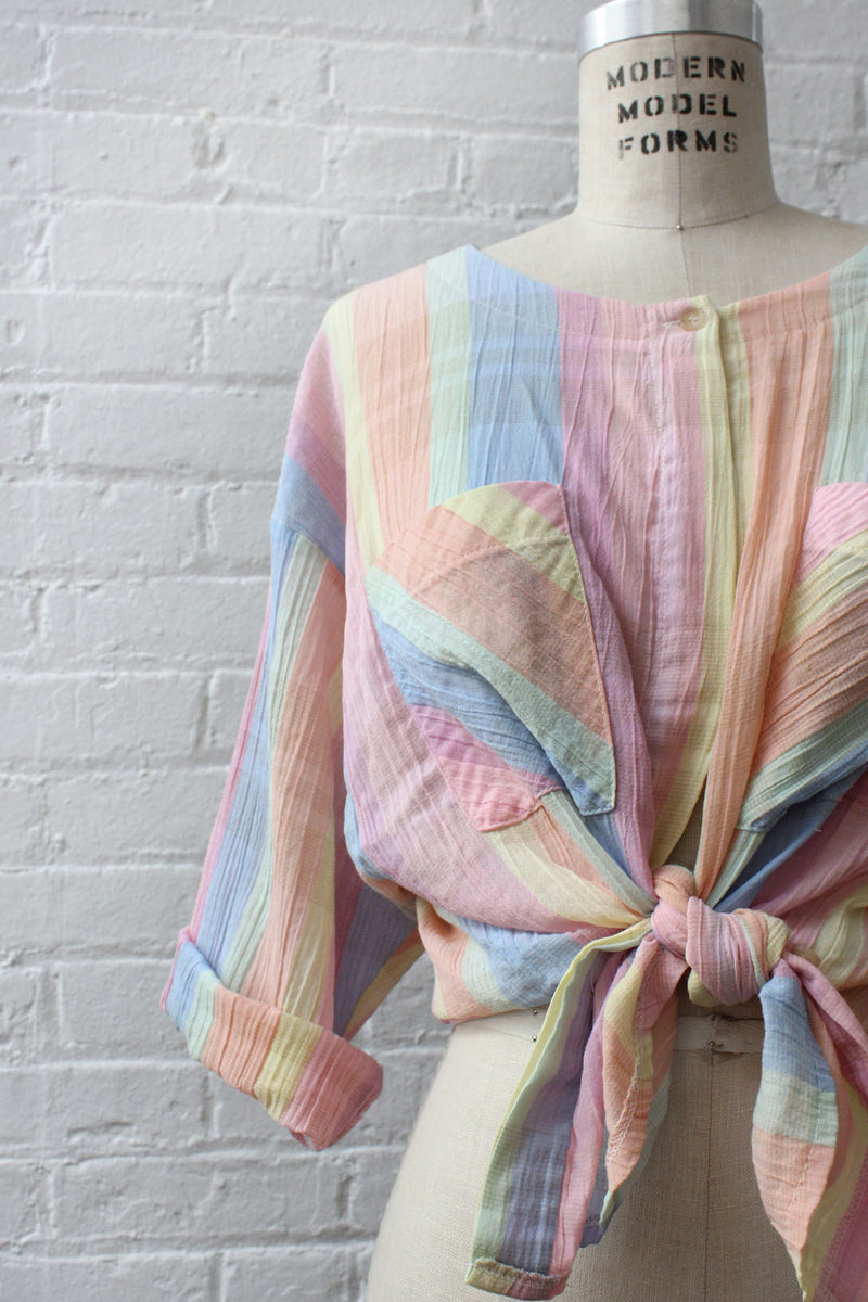 Sherbet Stripe Gauze Shirt S-L