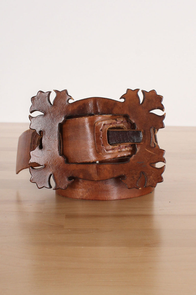 Redwood Carved Leather Belt