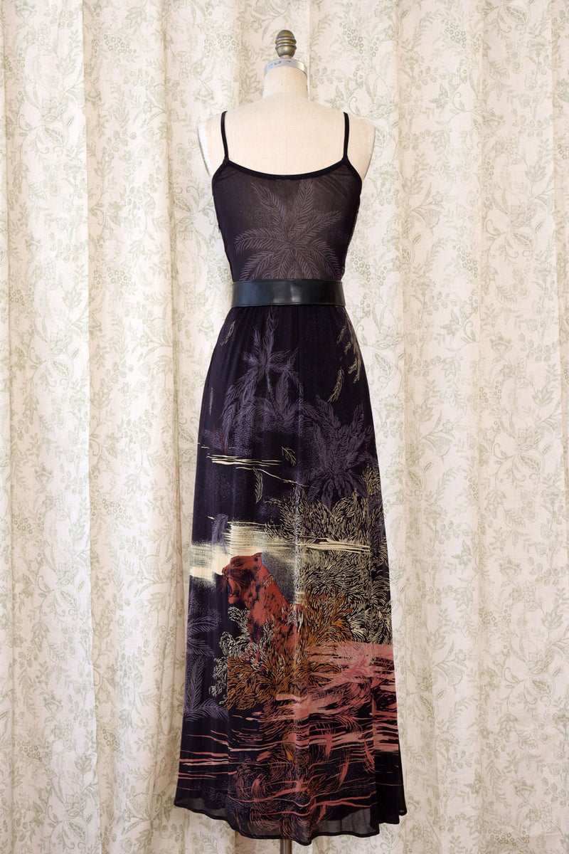 Midnight Panther Maxi Dress M