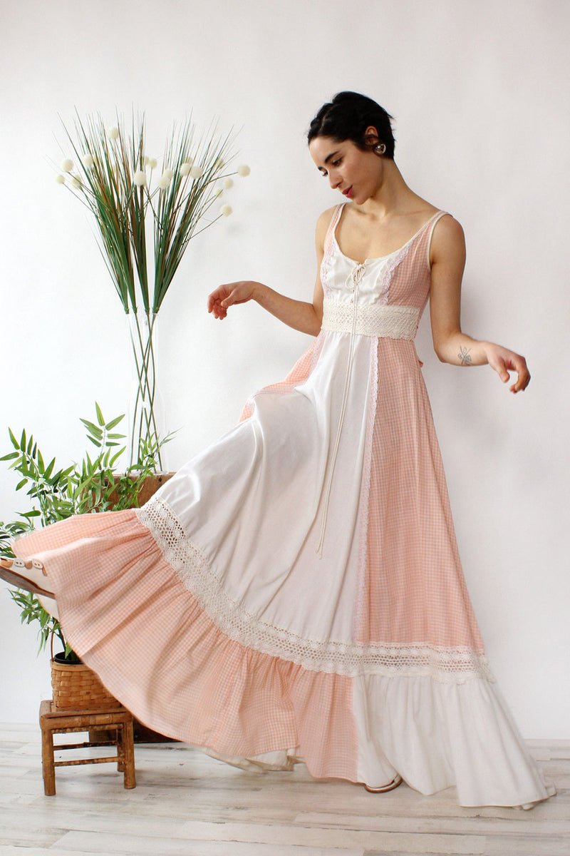 Strawberry Gingham Prairie Dress XS/S