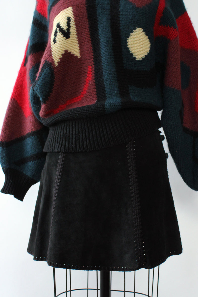 BCBG Crochet Suede Mini S