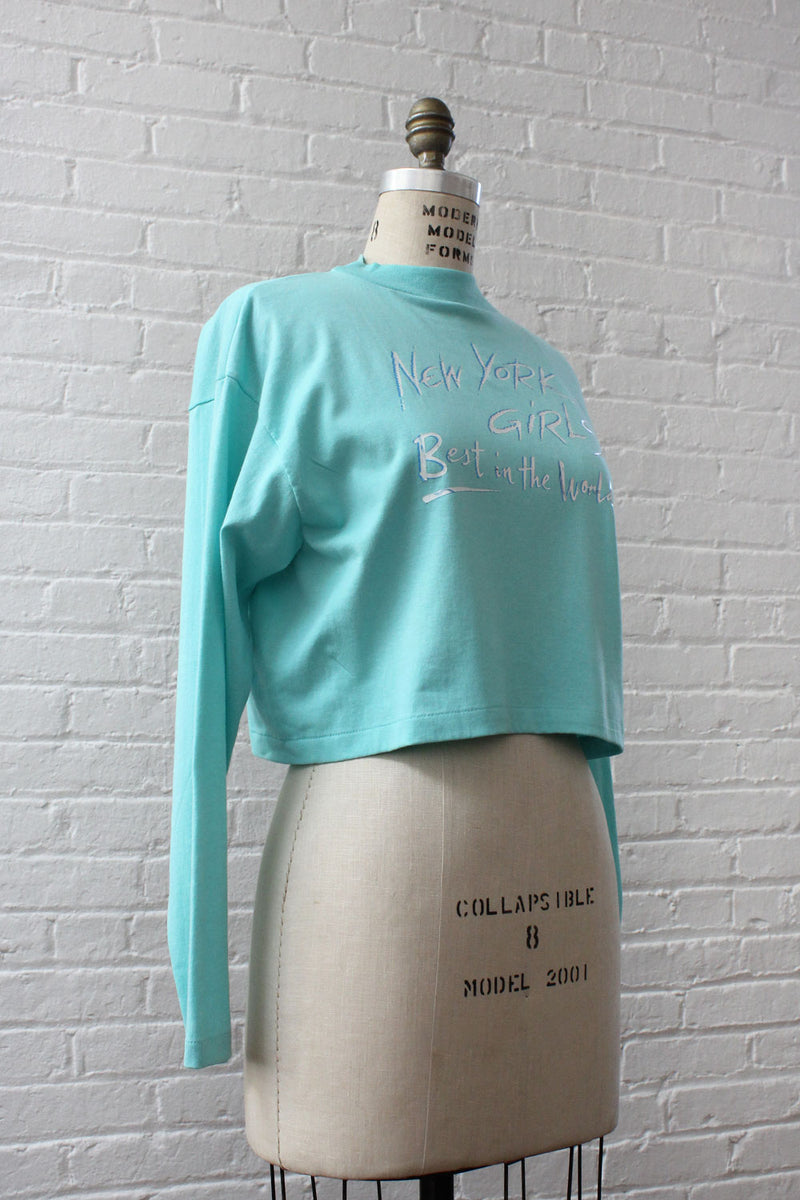 New York Girls Cropped Tee S-L