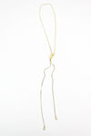 Gold Zipper Lariat Necklace