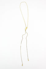 Gold Zipper Lariat Necklace