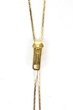 Gold Zipper Lariat Necklace
