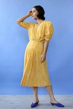 Topaz Silk Patterned Dress S/M