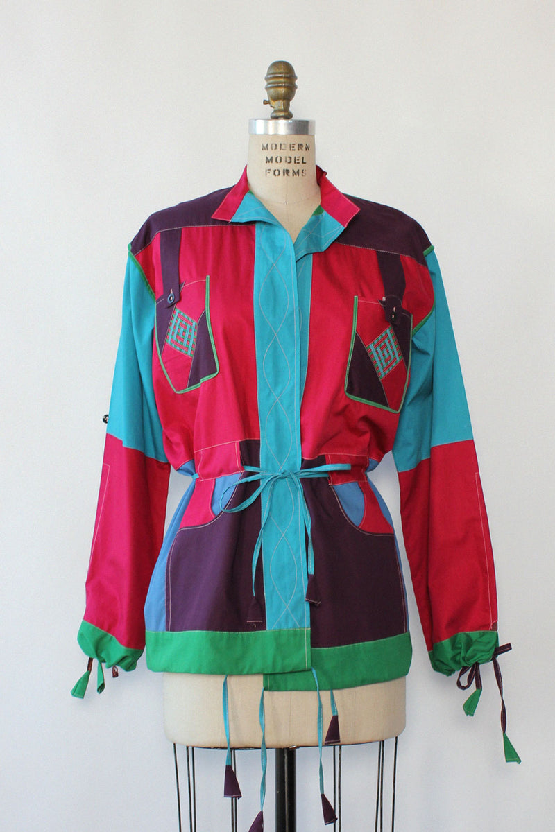 Reversible Patchwork Convertible Jacket S-L