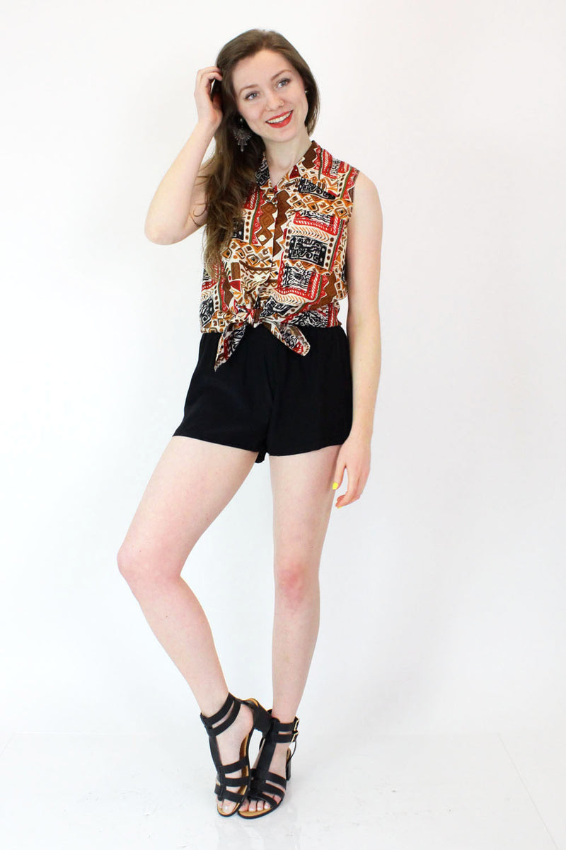 Tribal Silk Blouse M