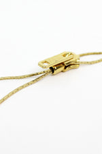 Gold Zipper Lariat Necklace