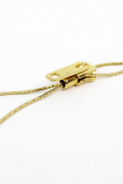 Gold Tone Zipper Lariat Necklace Gold Zipper Necklace 