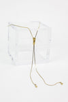 Gold Zipper Lariat Necklace