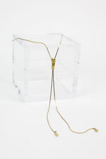 Gold Zipper Lariat Necklace