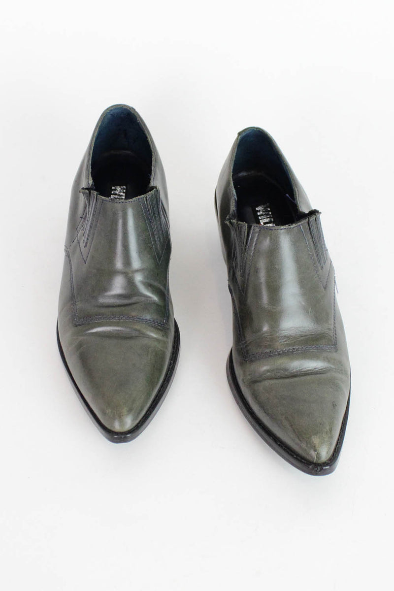 Dark Gray Western Booties 8