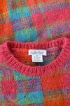 Fuzzy Plaid Sweater M