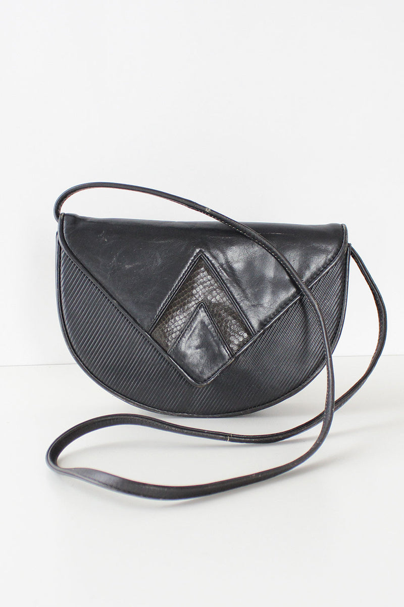 Charcoal Snakeskin Crossbody