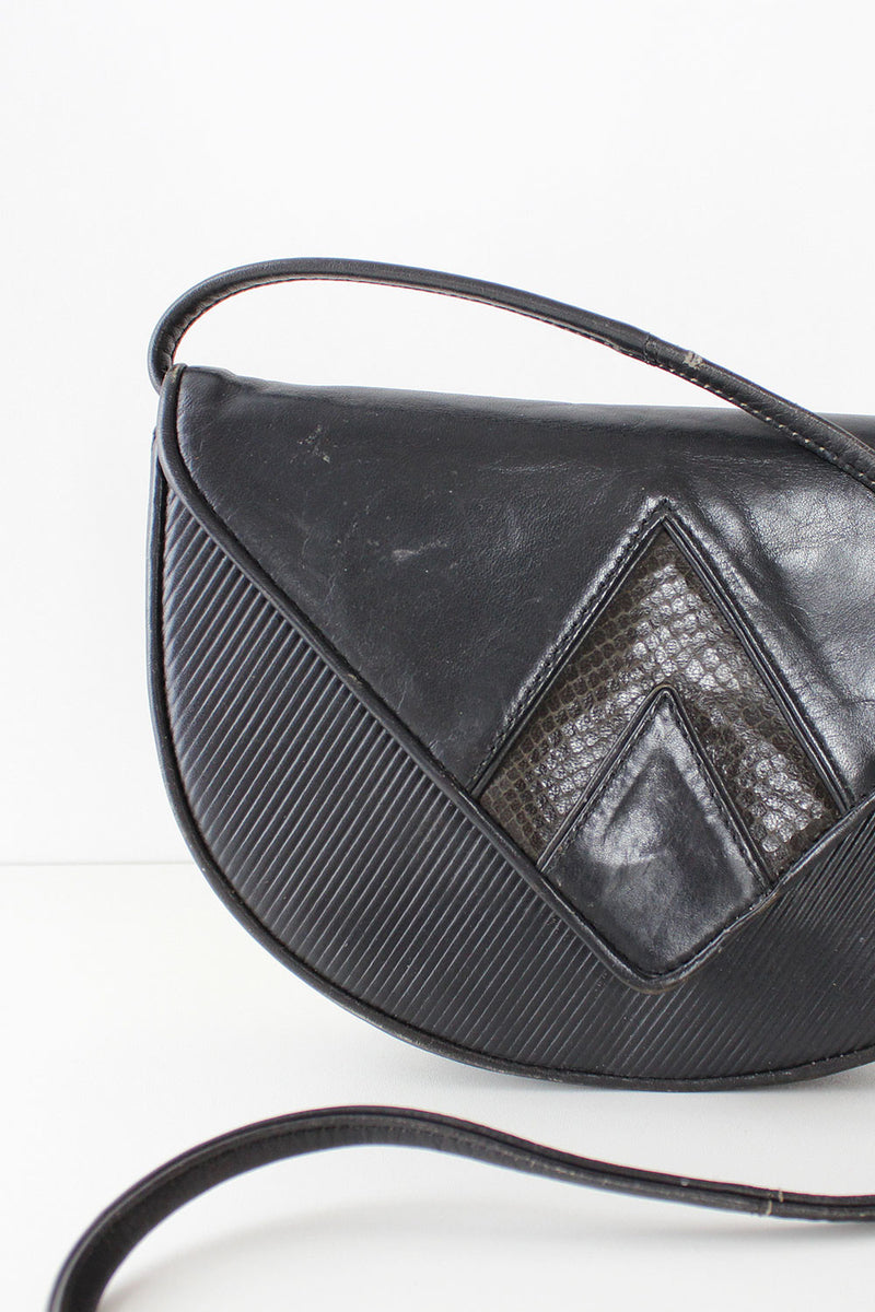 Charcoal Snakeskin Crossbody