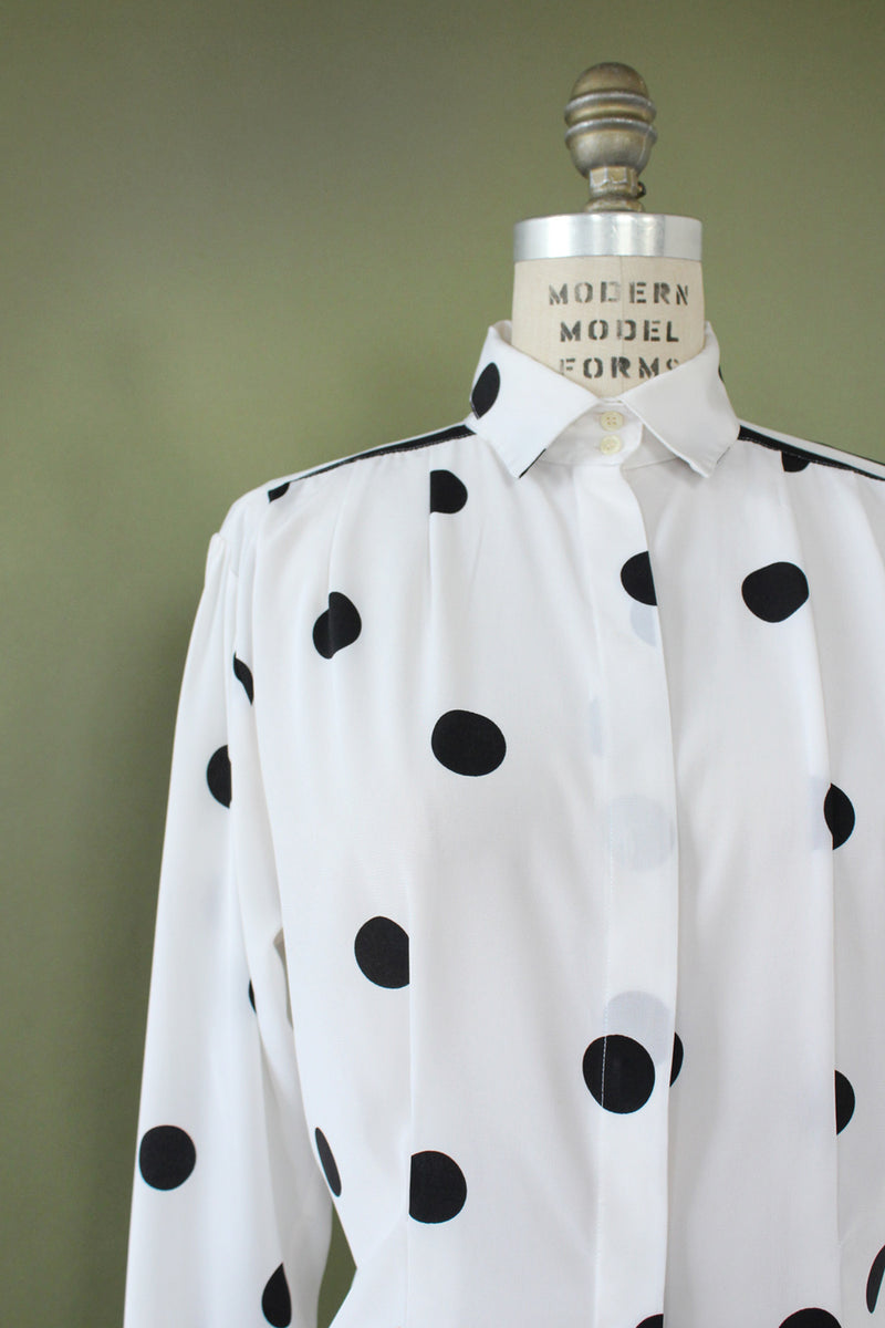 Eloise Spotted Button Down M
