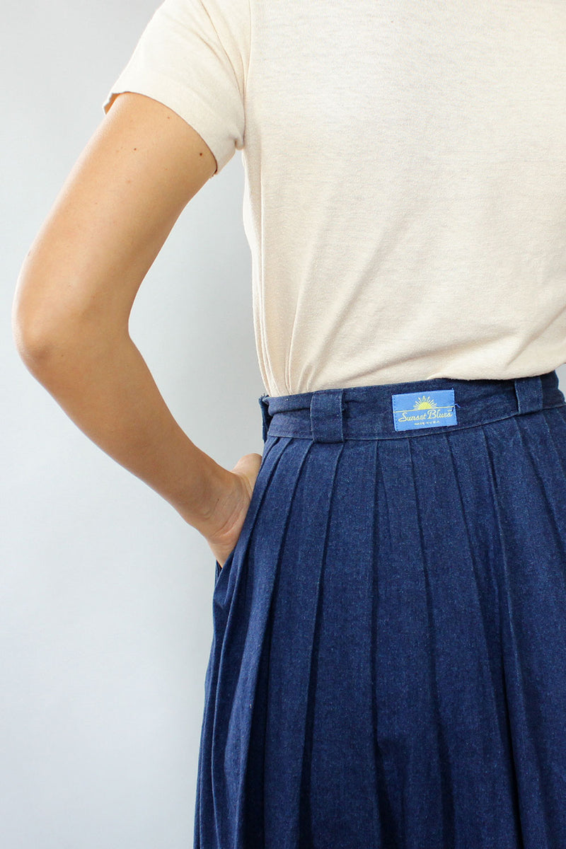 Pleated Denim Midi XS/S