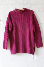 Magenta Cotton Knit Sweater