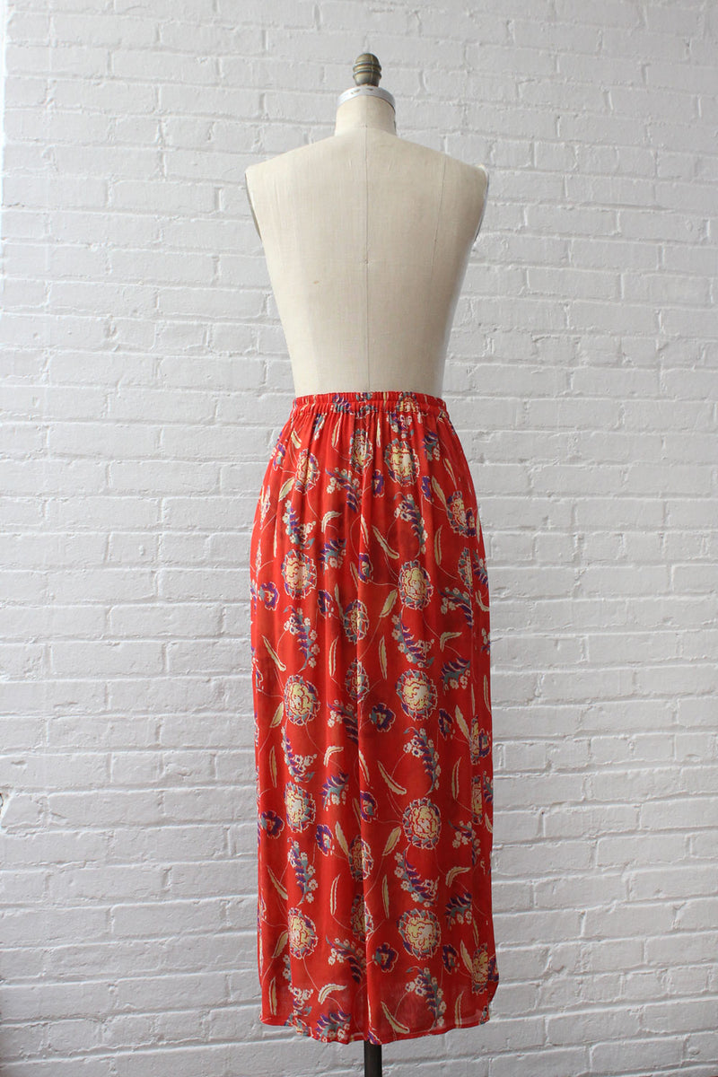 Reversible Watercolor Floral Skirt M