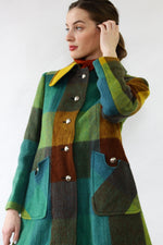 Elli Plaid Flare Coat S/M