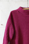Magenta Cotton Knit Sweater