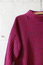 Magenta Cotton Knit Sweater