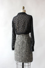 Woven Wool Houndstooth Skirt S