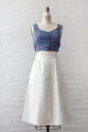 Wrap Waist White Button Skirt S/M