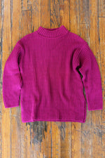 Magenta Cotton Knit Sweater