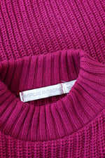 Magenta Cotton Knit Sweater