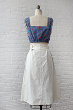 Wrap Waist White Button Skirt S/M