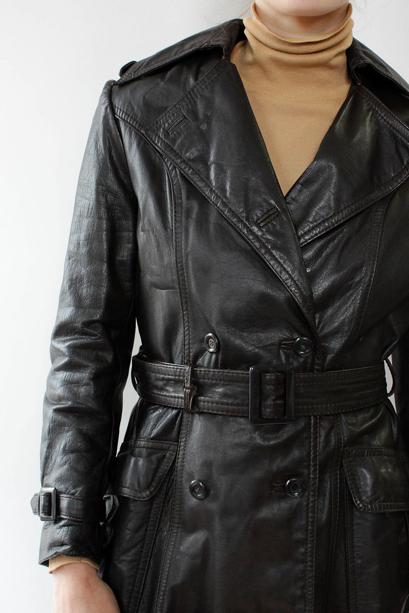 Deuce Leather Trench Coat S/M