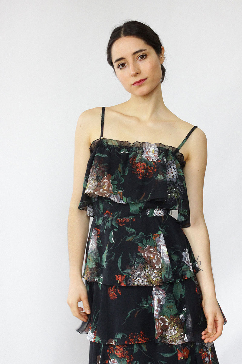 Dusk Floral Tiered Dress S