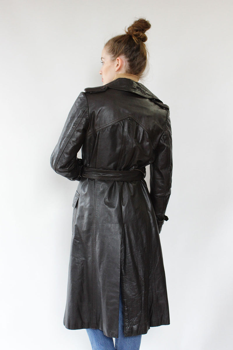 Deuce Leather Trench Coat S/M