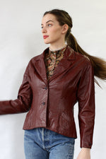 Etienne Aigner Leather Blazer M