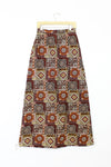 70s Tribal Print Maxi Skirt S