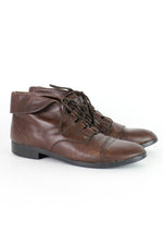 Walnut Leather Lace Up Ankle Boots 7.5