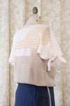 Cream Textural Tie Knit Top S-L