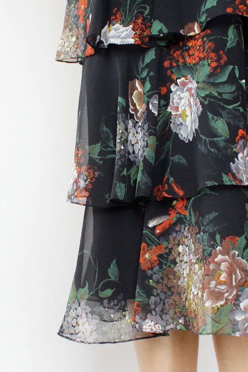Dusk Floral Tiered Dress S