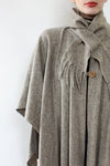 Grey Blanket Poncho O/S