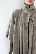 Grey Blanket Poncho O/S