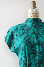 Teal Jungle Open Back Dress S/M