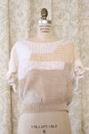 Cream Textural Tie Knit Top S-L