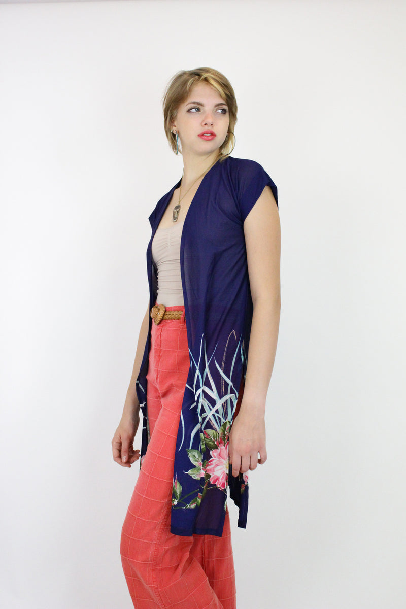 70s Navy Brush Kimono